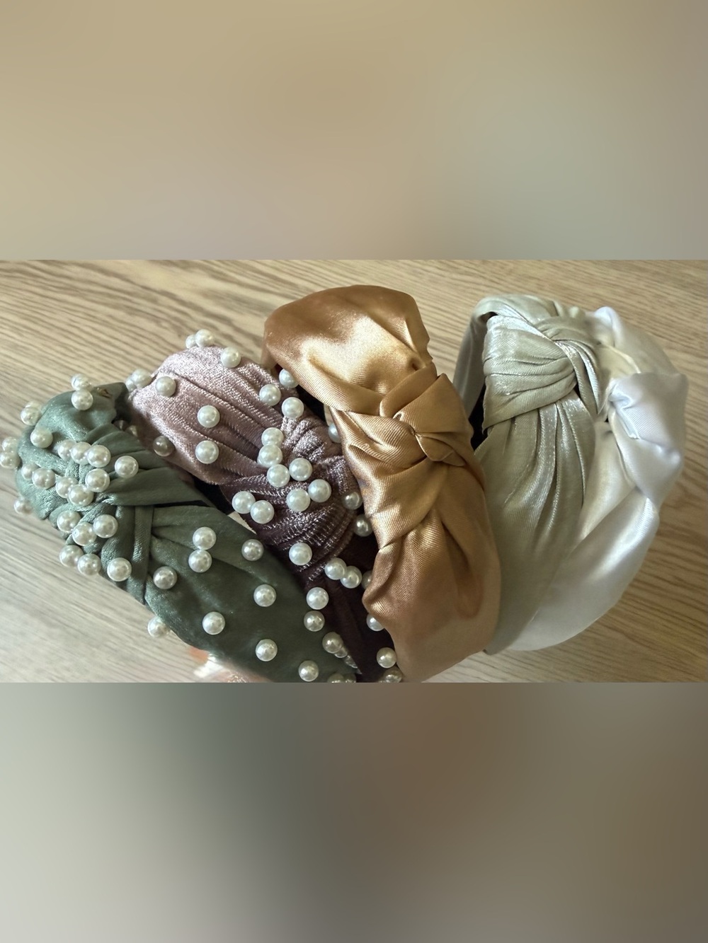 Satin and Pearl Knotted Headbands - Bundle of 9 - Picture 2 of 3